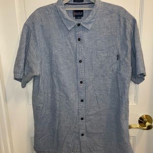 Men’s Jack O’neil Coastal Collection Short Sleeve Button Down, Large, Blue